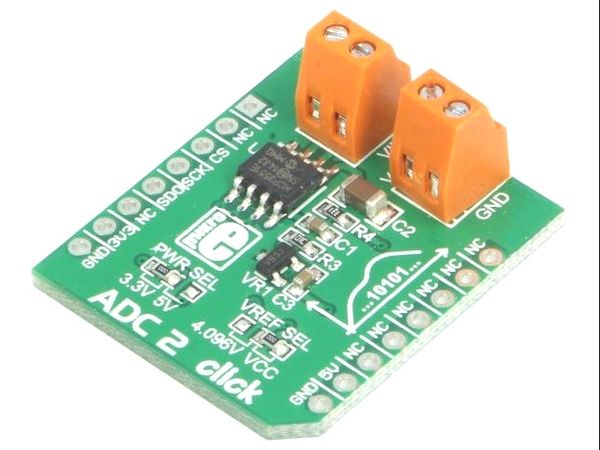 ADC 2 CLICK electronic component of MikroElektronika