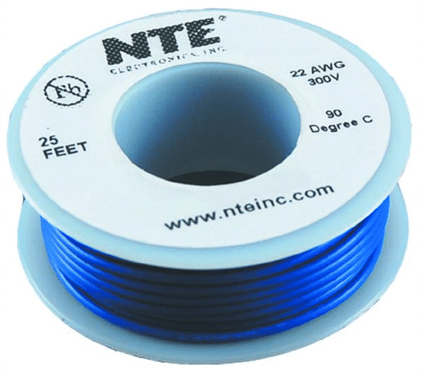 NTE Electronics WHS22-09-100 Hook-Up Wire, 300V, Solid Cond, 22