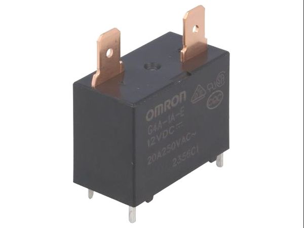 Omron Plug In Power Relay, 12V dc Coil, 20A Switching Current, SPST