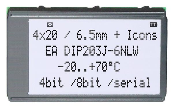 EA DIP203J-6NLW electronic component of Display Visions