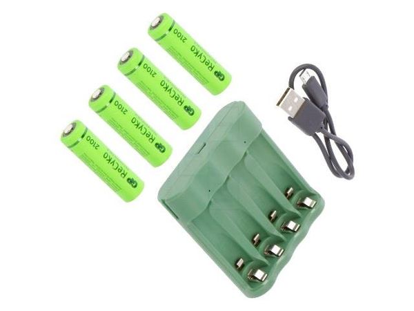 GP ECO B421 + 4XAA RECYKO 2100 Adapters