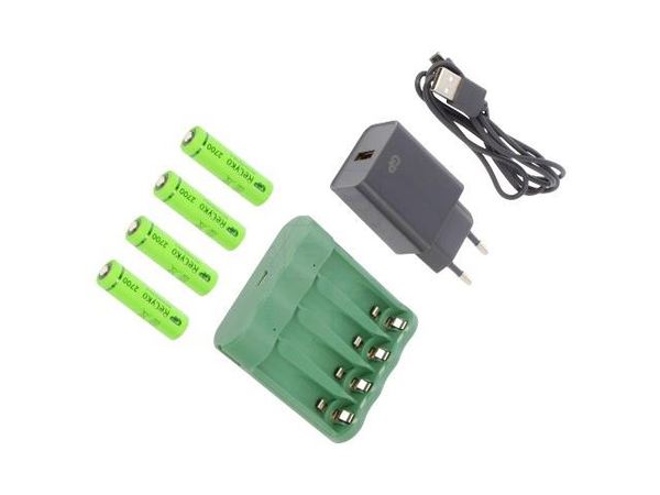 GP ECO B421 + 4XAA RECYKO 2700 Adapters