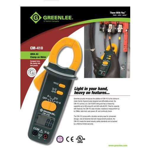 CM-410 electronic component of Greenlee