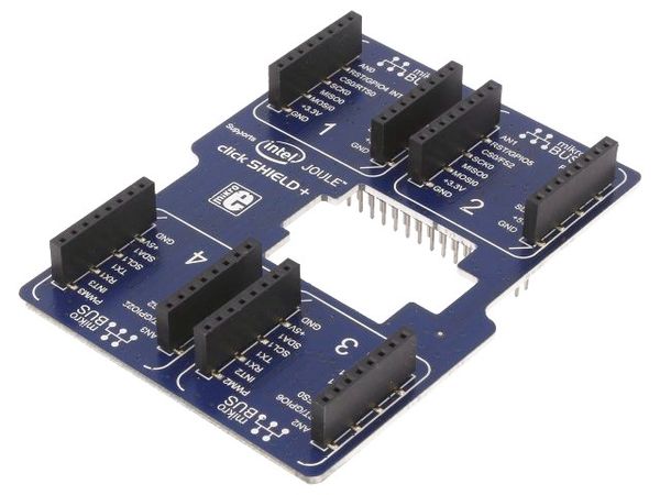 INTEL JOULE CLICK SHIELD + electronic component of MikroElektronika