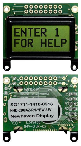 NHD-0208AZ-RN-YBW-33V electronic component of Newhaven Display