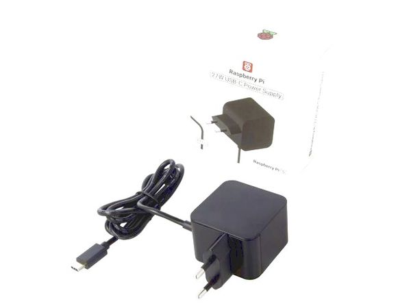 RPI 27W USB-C POWER SUPPLY BLACK EU electronic component of Raspberry Pi