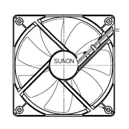 Ventilator 12V 120x25 mm, Sunon HAC0251S4 