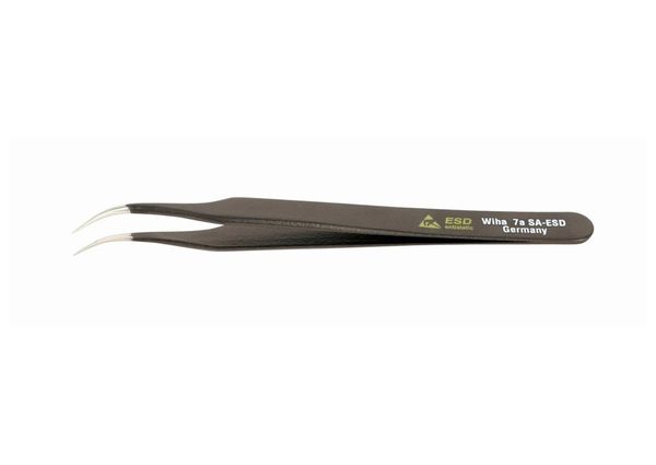 Wiha ESD Safe Tweezers 7A SA - Curved Extra Fine 120mm - 44510