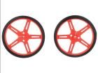WHEEL 70×8MM PAIR RED  Robotics and Prototyping