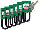 SFTY PADLOCK NYLON 38MM SHA GREEN 6/PAC  Tools & Supplies