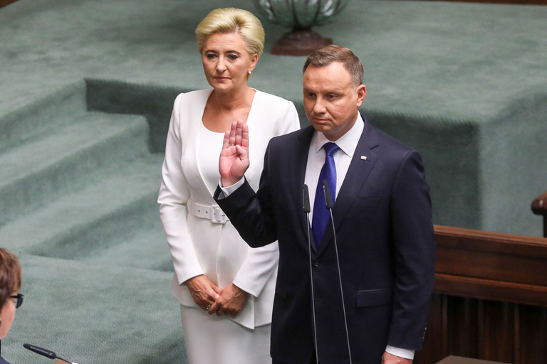 Анджей Дуда під час інавгурації, 2020. Фото: Якуб Шимчук / KPRP / Andrzej Duda / Facebook