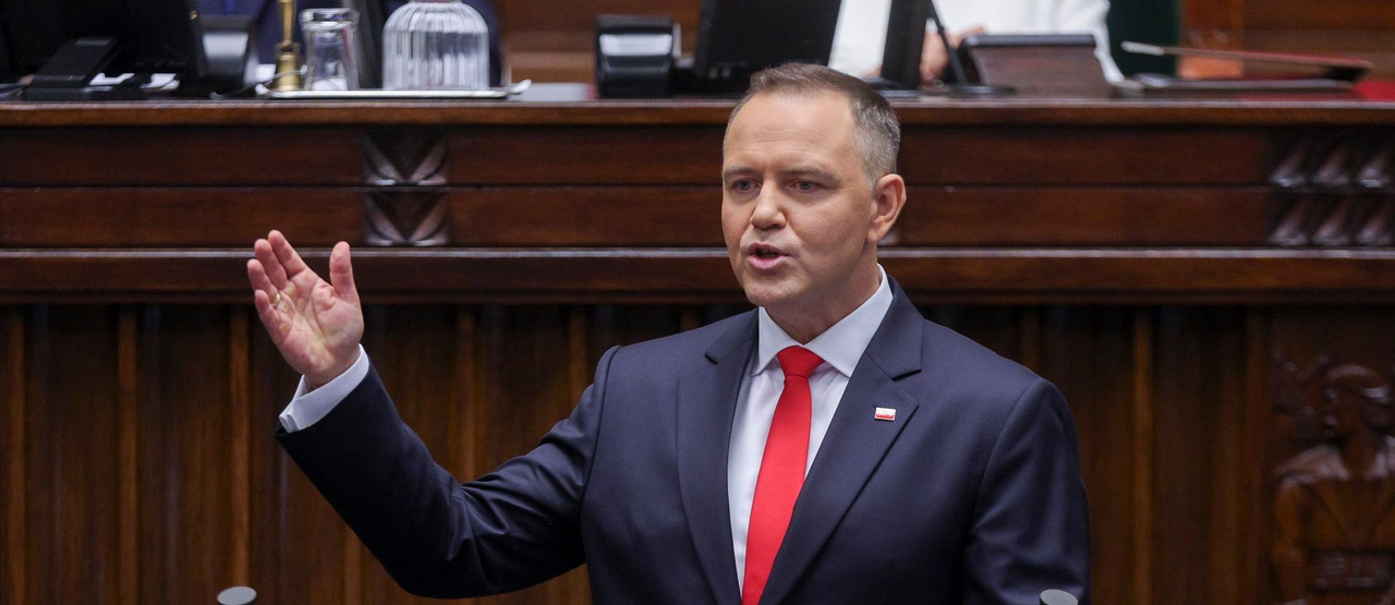 Кароль Навроцький під час інавгураційної промови в Сеймі. Фото: Міколай Буяк / KPRP