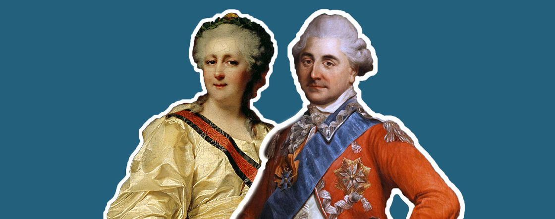Екатерина Великая и Станислав Август Понятовский. Коллаж: Новая Польша