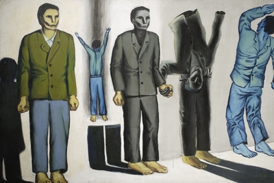 Картина Анджея Врублевского «Сюрреалистический расстрел (Расстрел VIII)», 1949. Источник: Национальный музей в Варшаве