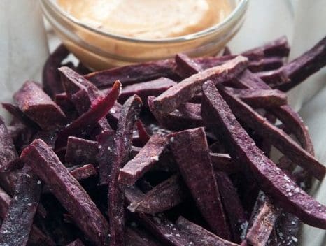 purple potatoes fries