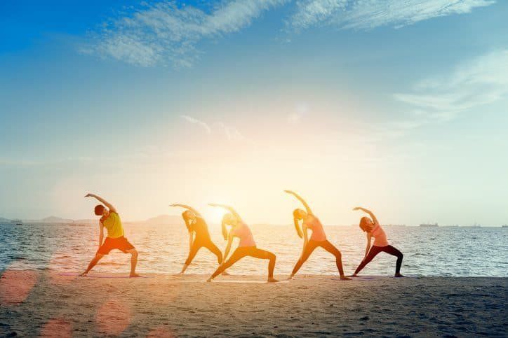 yoga and sunset