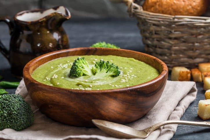 broccoli, soup, leafy green