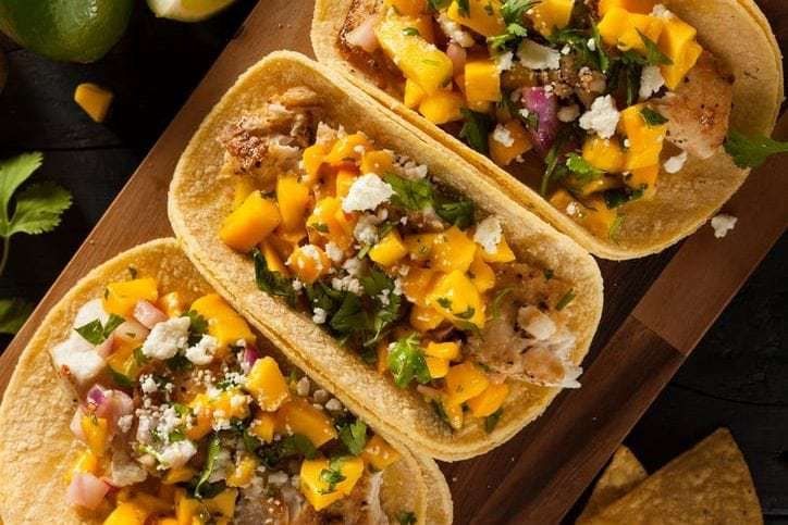 Benefits of Salmon, Mango Salsa, salmon tacos, chipotle aioli