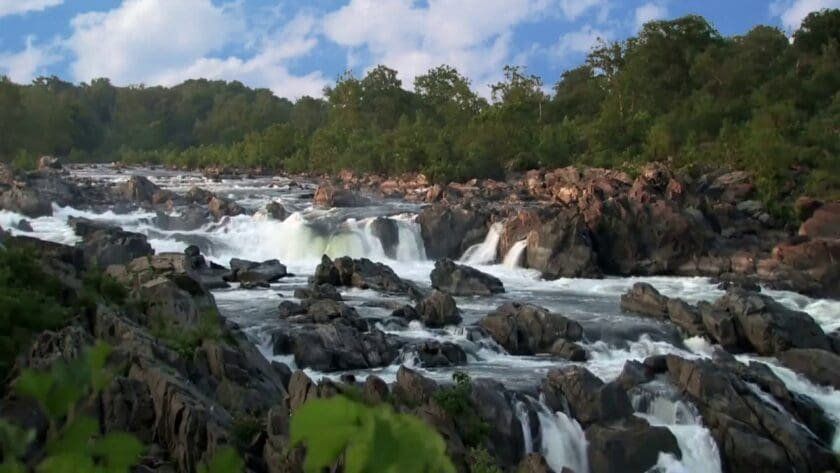 rocky stream and waterfall