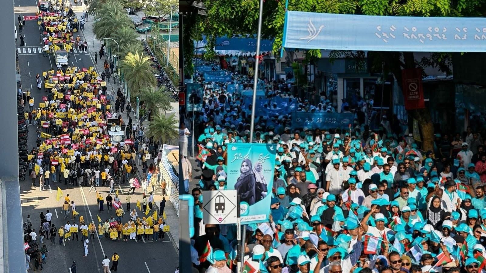 Juxtaposition of an MDP rally and PNC rally before the April referendum.