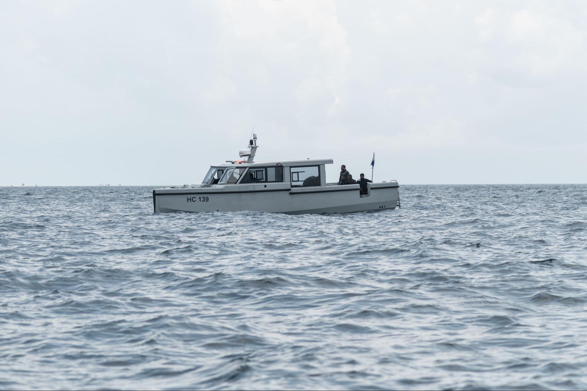 Sergeant Mahudhee on board the MNDF dive boat ahead of the recovery dive.