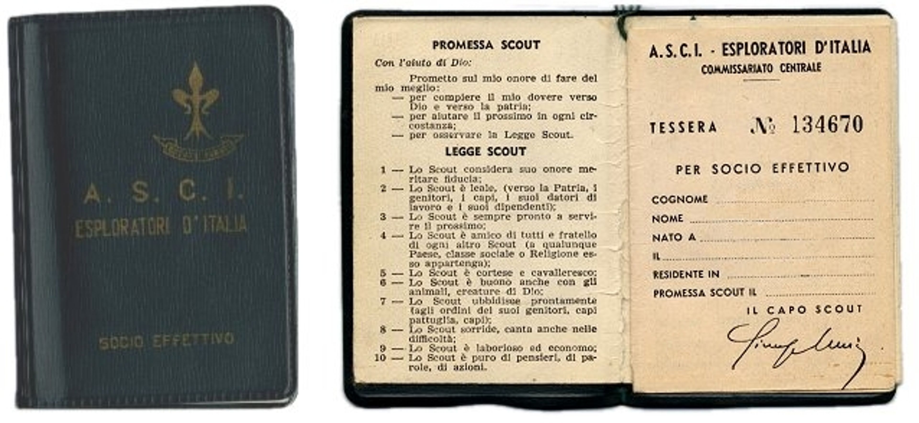 Tesserino ASCI anni '60-'70