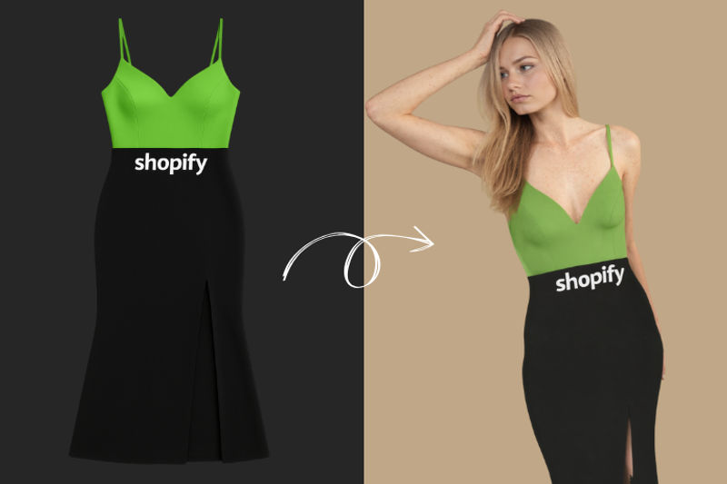 Product transformation from flat image to model