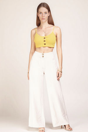 Model wearing yellow woman top 3