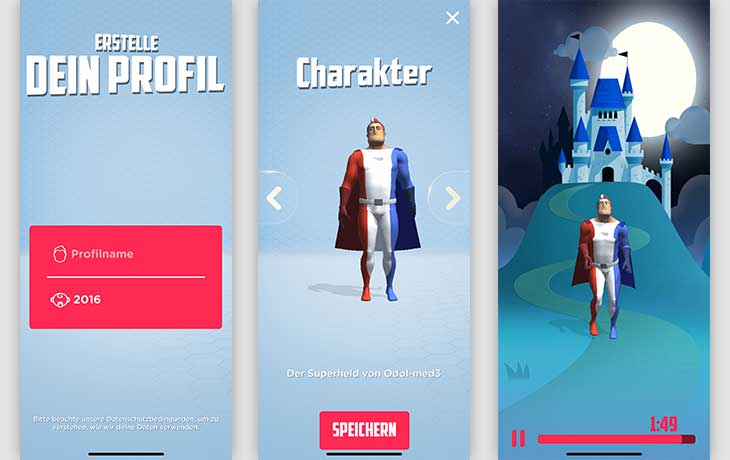 Intext Bild Zahnputz-Apps: Odol med3 Putzzeit Apps Screenshots