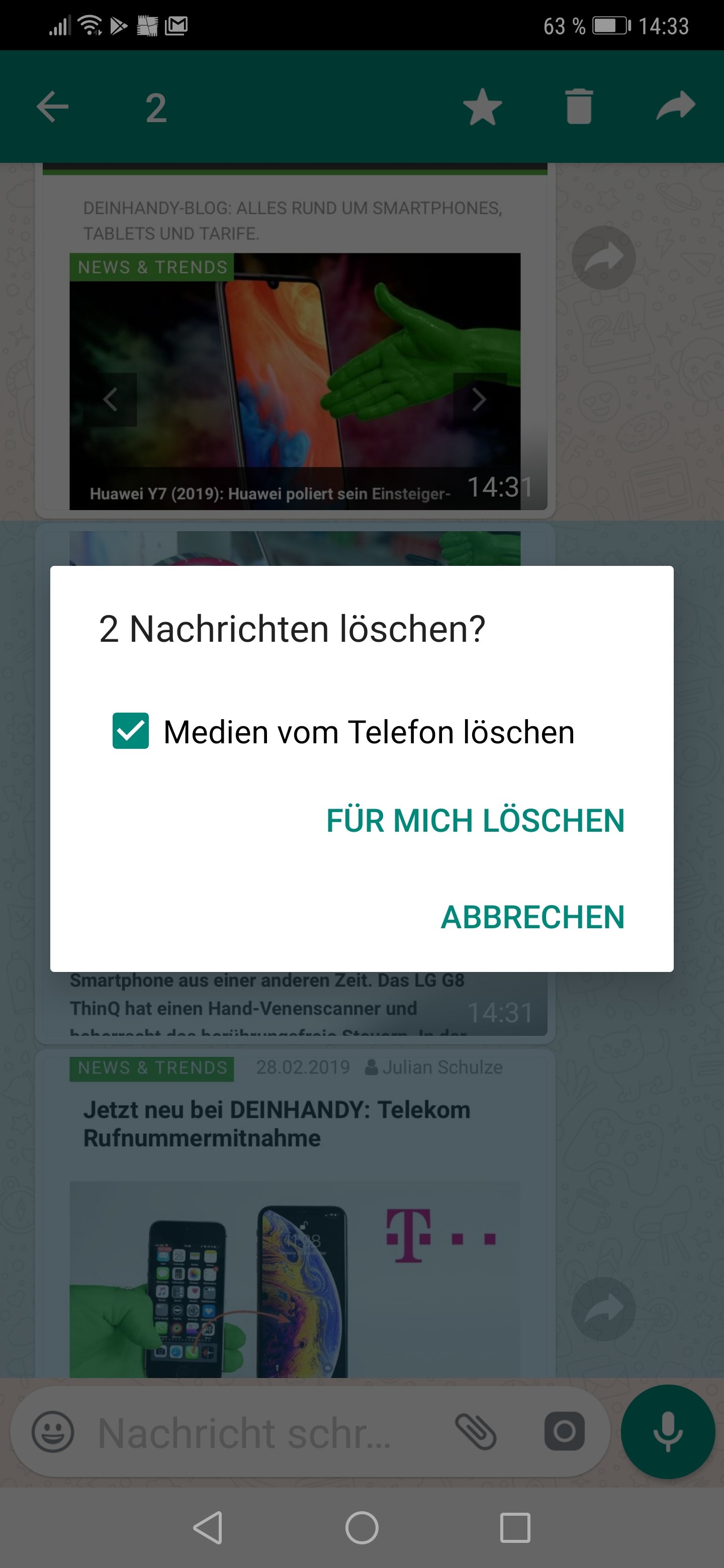 WhatsApp Bilder löschen So funktioniert