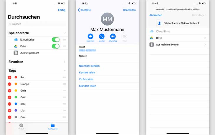 iPhone-Kontakte mit Google Drive übertragen