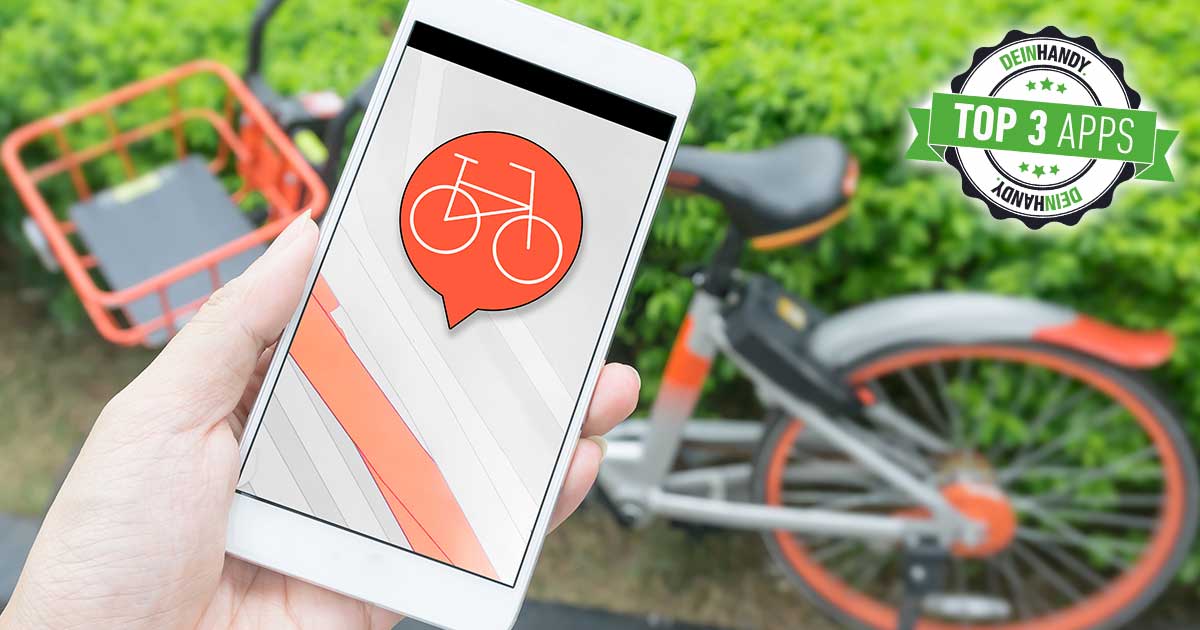 Fahrrad-App: Handy vor Fahrrad