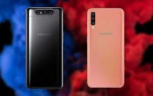 Galaxy A80 vs. A70: Produktbild der beiden Handys, von hinten