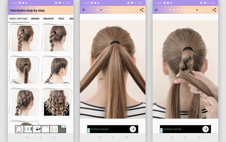 Frisuren-App: Screenshots Hairstyles Step by Step