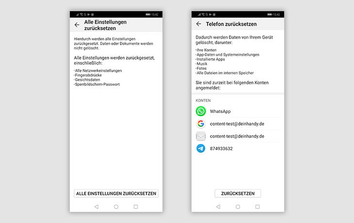 Huwaei Handy zurücksetzen