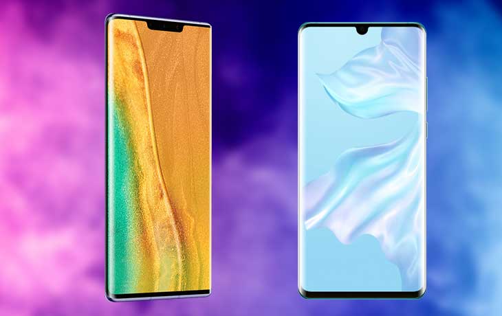 Huawei Mate 30 Pro vs. P30 Pro: Handys von vorne nebeneinander