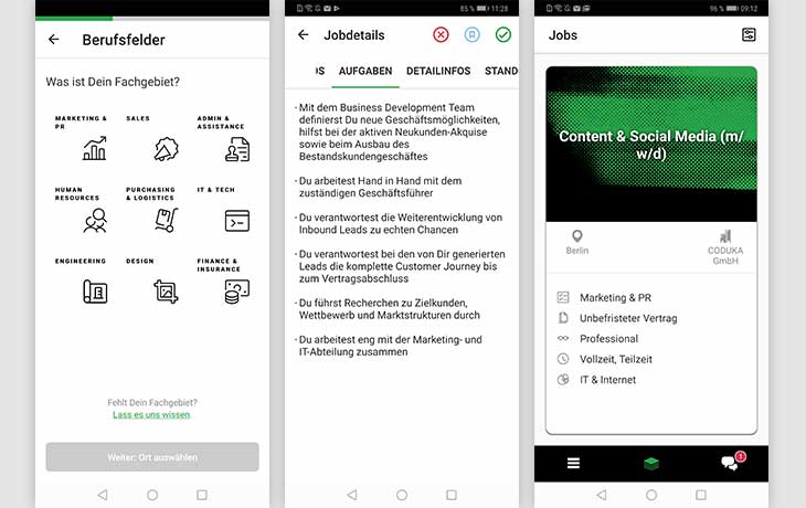 Job-App: Screenshots truffls