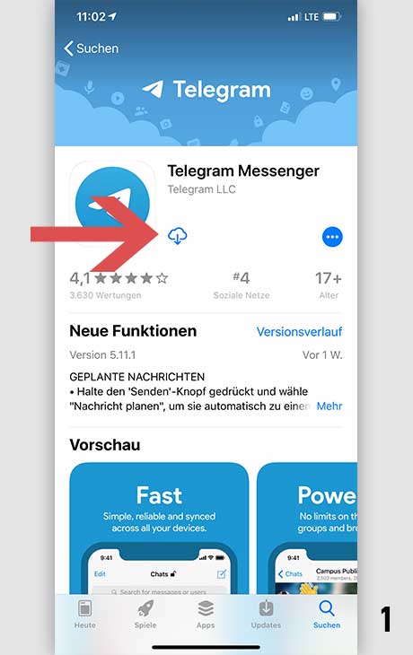Telegram installieren mit iPhone 
