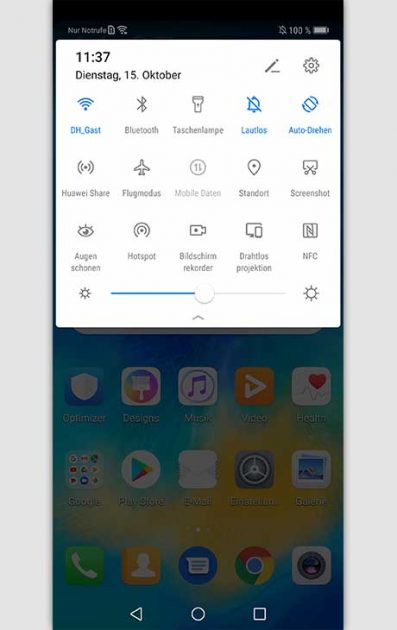 Huawei Bildschirmaufnahme via Verzeichnis starten