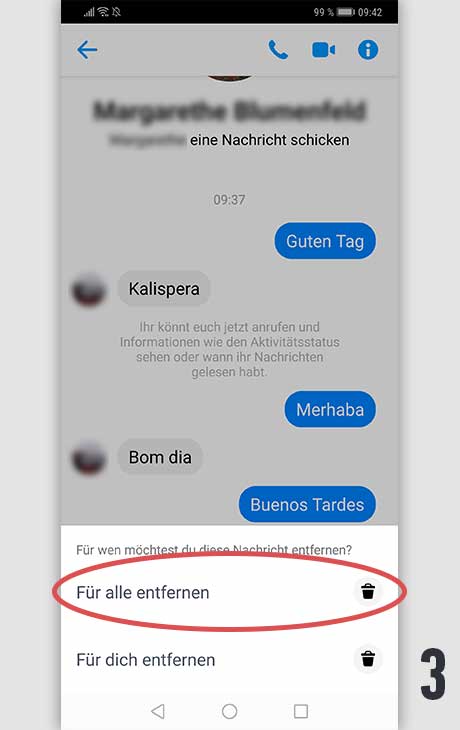 Facebook Nachricht löschen Android 3