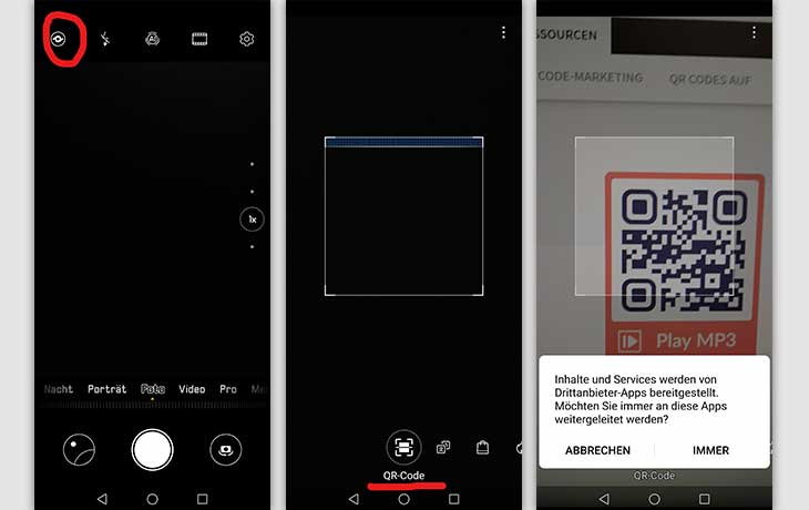 QR-Code scannen Huawei