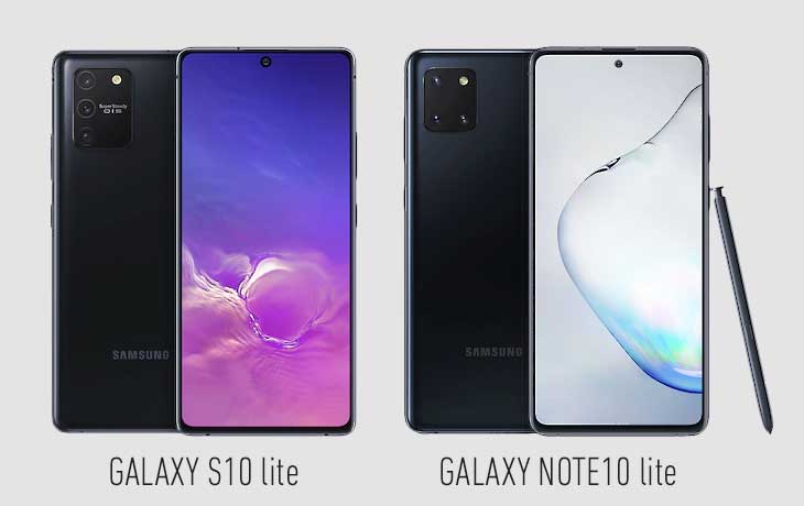 Galaxy S10 Lite und Galaxy Note 10 Lite Vorder und Rückseiten Galaxy S10 Lite und Galaxy Note 10 Lite Vorder und Rückseiten