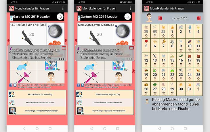 Mondkalender für Frauen App Screenshots