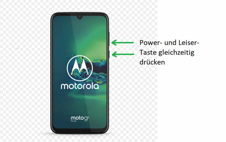 Motorola Screenshot Tasten