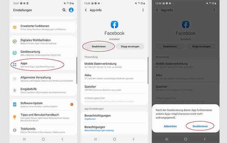 Samsung Apps deaktivieren