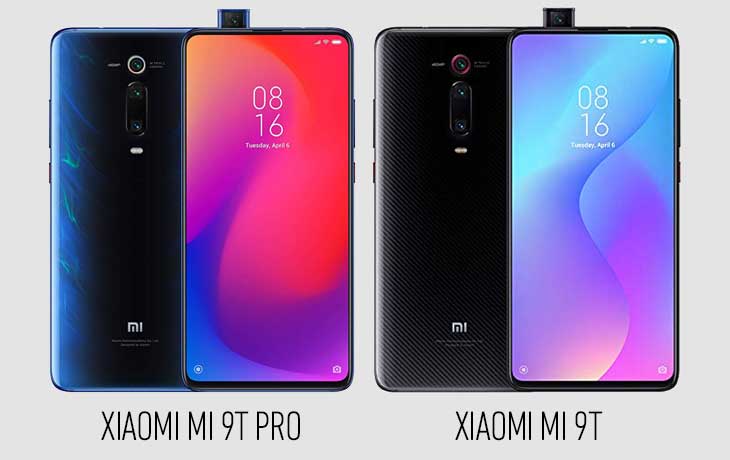 Xiaomi Mi 9T Pro und Xiaomi Mi 9T Vorder und Rückseite Xiaomi Mi 9T Pro und Xiaomi Mi 9T Vorder und Rückseite