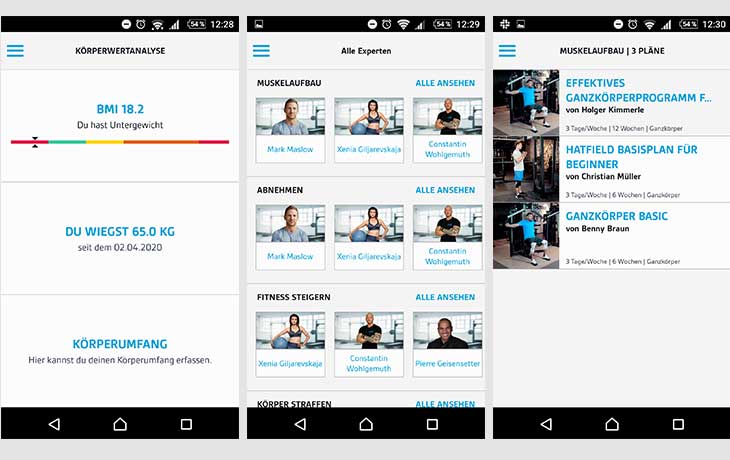 LOOX Fitness Planer Screenshots