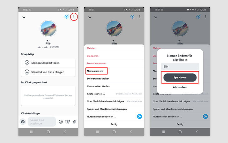 Snapchat Name von Freunden ändern