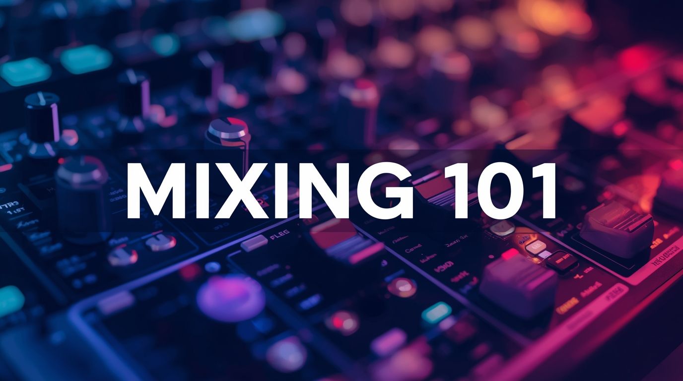 A complete guide to audio mixing covering balance, EQ, compression, reverb, automation, referencing, stereo width, and metering