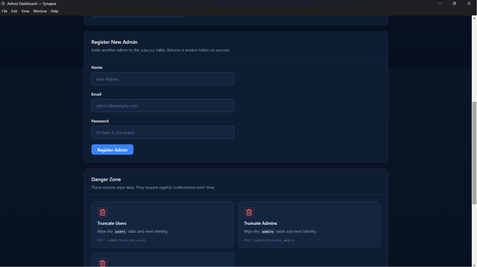 Admin Page